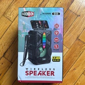 Black Portable Bluetooth Speaker with LED Lights